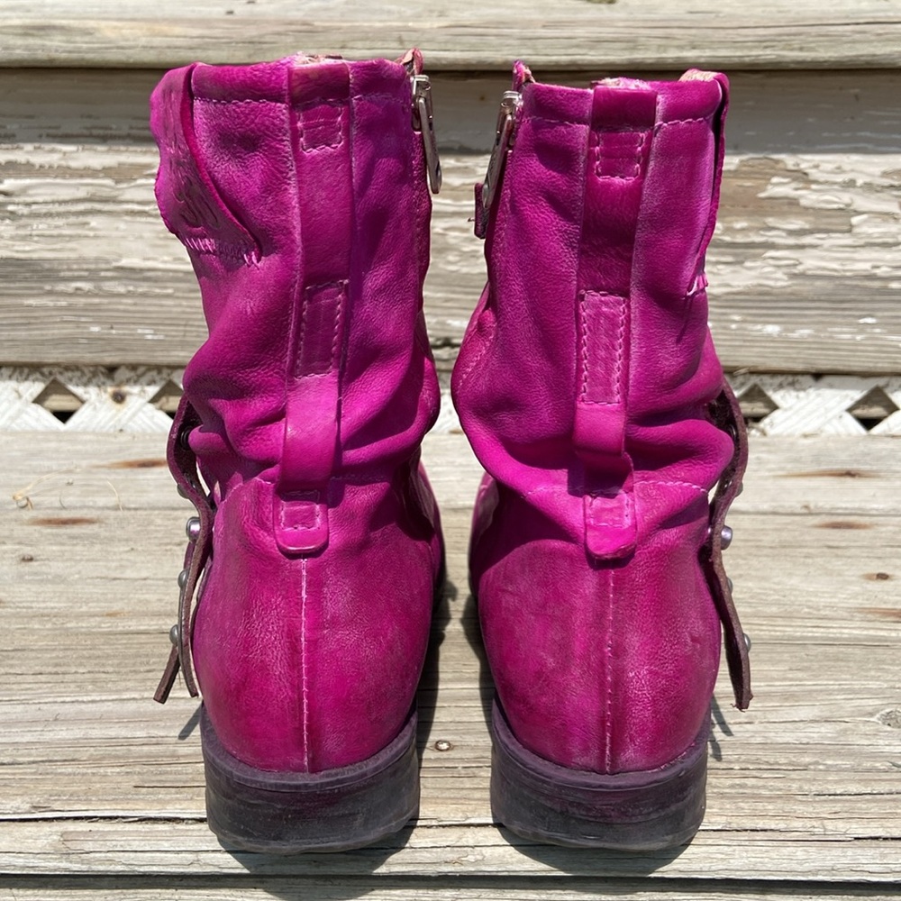 A.S.98 Sheffield Ankle Boot Fuchsia Pink Leather Women's Size 41 US 9.5 - 10 - Picture 2 of 14